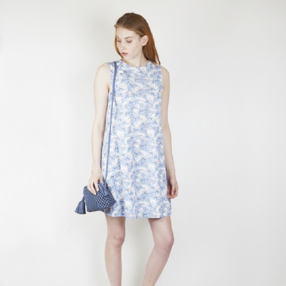 ***SOLD*** MARELLA Blue Floral 'Ario' Dress - Picture 1 of 11